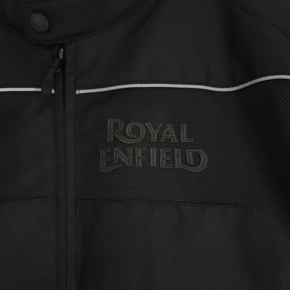 Royal Enfield Textile Waterproof Riding Motorcycle Reflective Jacket - Black - Picture 10 of 14